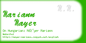 mariann mayer business card